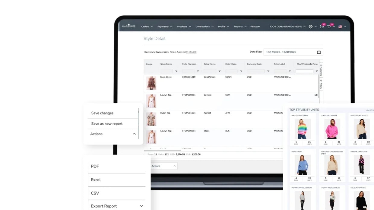 MapleSage reporting and analytics dashboard